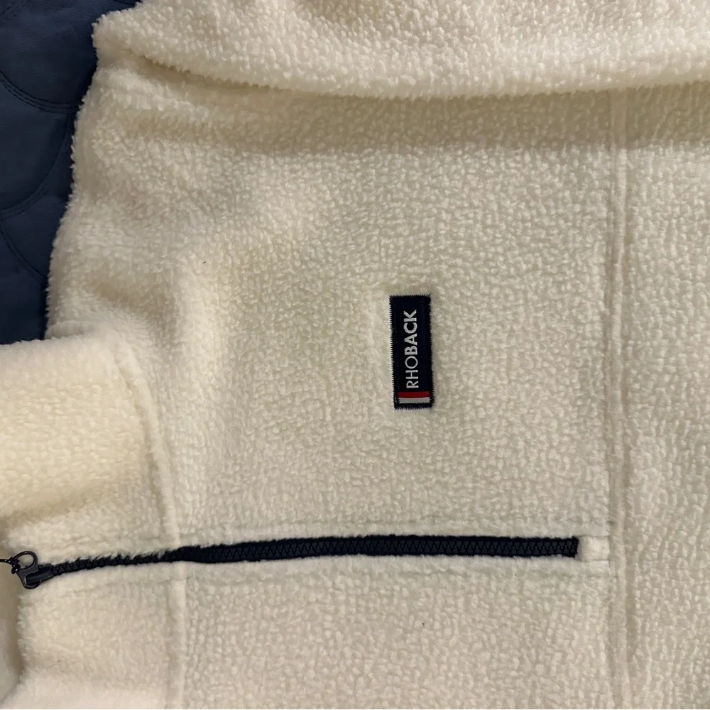 Rhoback White Fleece Pullover with Zipper - Picture 2 of 2